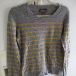 Fenn Wright Manson 100% 2-Ply Cashmere Striped Lightweight Stretch Sweater Sz M